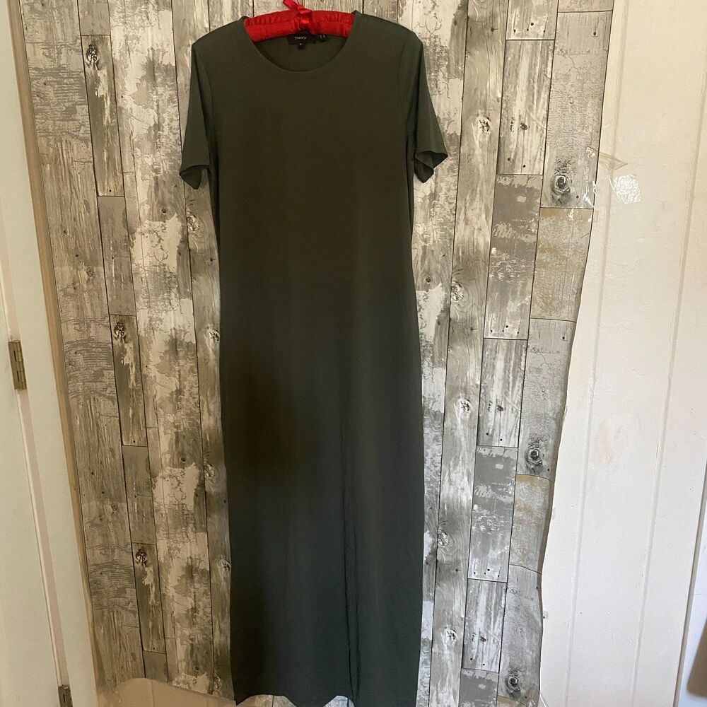 Theory green t-shirt maxi dress M
